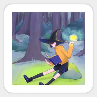 Witch girl in the woods Sticker